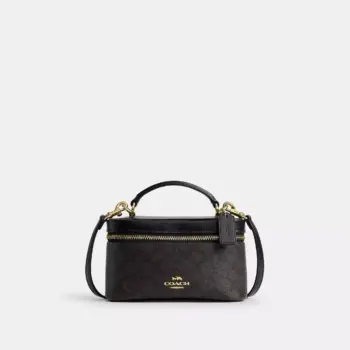 Coach Rainer Crossbody Bag 18 In Signature Canvas (Walnut Black)
