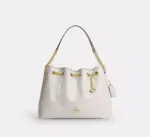 Coach Evelyn Shoulder Bag With Quilting And Charm (Chalk)