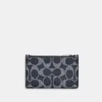 Coach Zip Card Case In Signature Canvas (Denim Chalk)