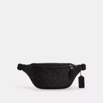 Coach Warren Mini Belt Bag In Signature Canvas (Black)