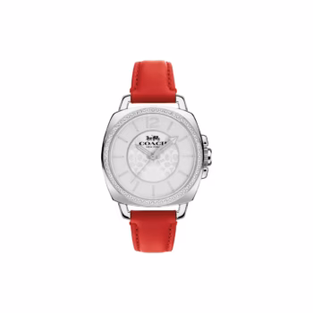 Coach Boyfriend Quartz Crystal White Dial Women Watch (Red)