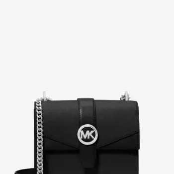 Michael Kors Greenwich Small Saffiano Leather Crossbody Bag (Black)