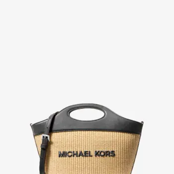 Michael Kors Tatum Medium Woven Convertible Crossbody Bag (Black)