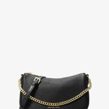 In Transit - Michael Kors Carmela Medium Pebbled Leather Convertible Crossbody Bag (Black)