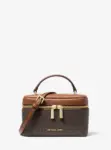 Michael Kors Vivi Small Signature Logo Vanity Crossbody Bag (Brown)