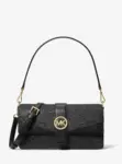 In Transit - Michael Kors Greenwich Medium Saffiano Leather Shoulder Bag (Black)