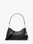 Michael Kors Sammy Small Pebbled Leather Convertible Crossbody Bag (Black)