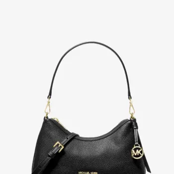 Michael Kors Sammy Small Pebbled Leather Convertible Crossbody Bag (Black)