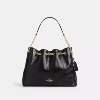 Coach Evelyn Shoulder Bag With Quilting (Black)