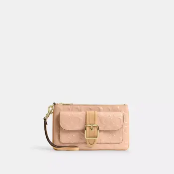 Coach Ashton Wristlet In Signature Leather (Blush)