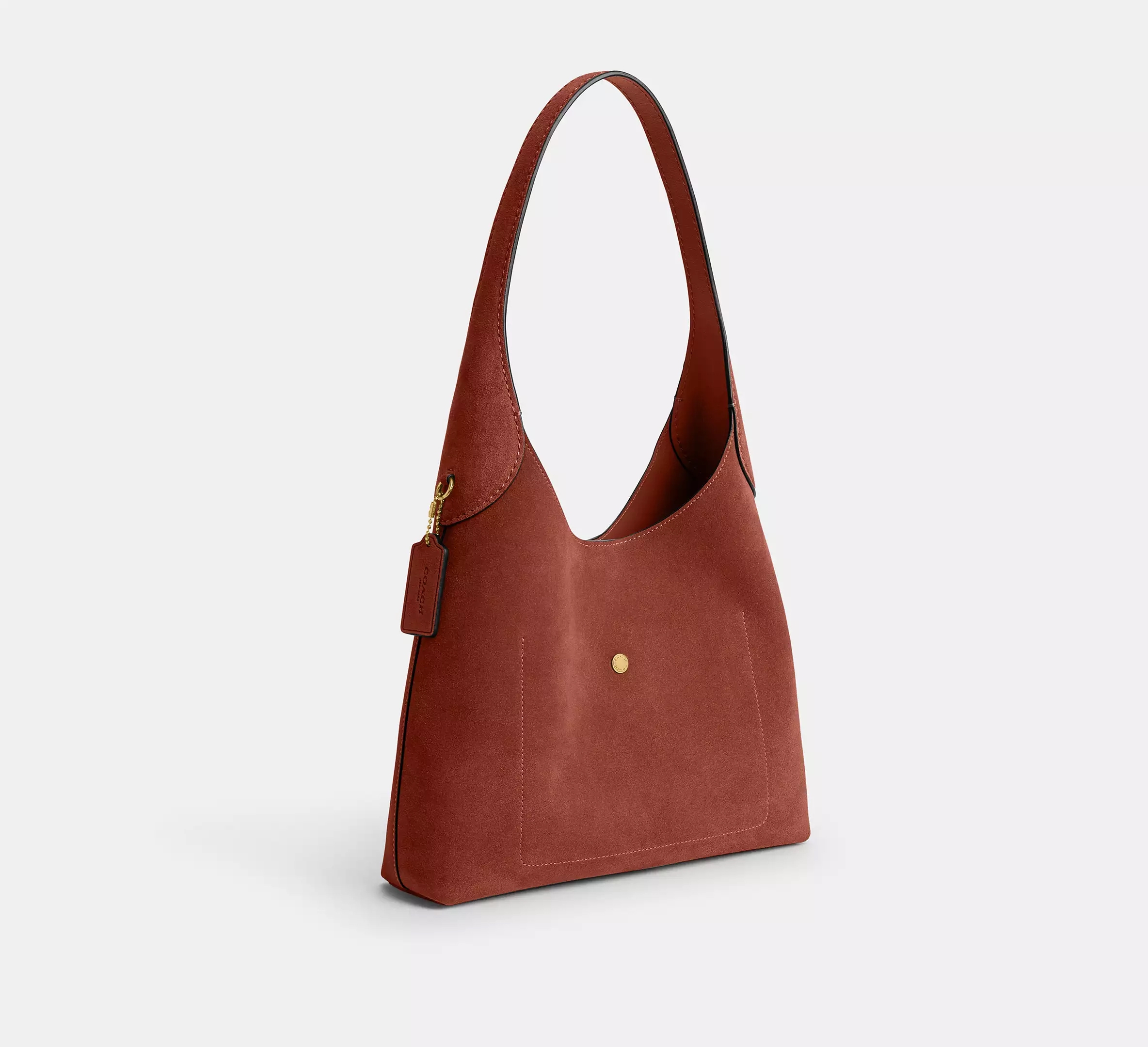 Coach Brooklyn Suede Shoulder Bag 28 (Clay)1