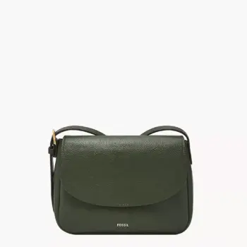 Fossil Kasey Leather Flap Crossbody Bag (Forest)
