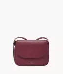 Fossil Kasey Leather Flap Crossbody Bag (Cabernet)