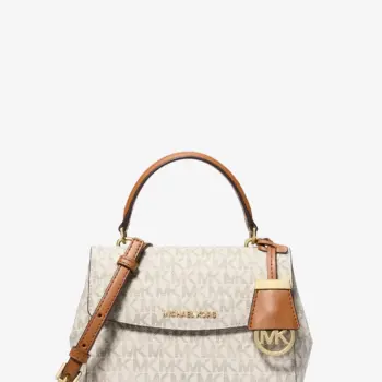 In Transit - Michael Kors Ava Mini Signature Logo Crossbody Bag (Vanilla)