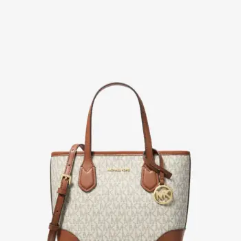 In Transit - Michael Kors Eva Extra-Small Signature Logo Convertible Tote Bag (Vanilla)