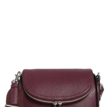 Marc Jacobs The Groove Leather Mini Messenger Webbing Strap (Dark Plum)
