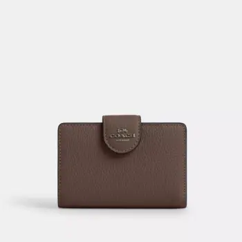 Coach Medium Corner Zip Wallet (Dark Stone)