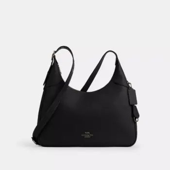 Coach Ella Leather Shoulder Bag (Black)