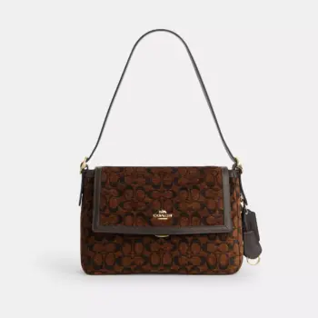 In Transit - Coach Etta Flap Bag In Signature Chenille (Truffle)