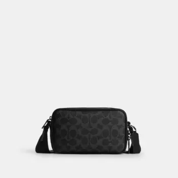 Coach Colton Crossbody Bag 19 In Signature Canvas (Black)