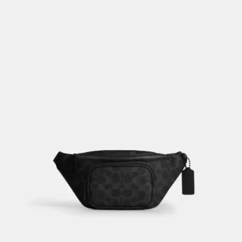 Coach Travis Belt Bag 30 In Signature Canvas (Black)