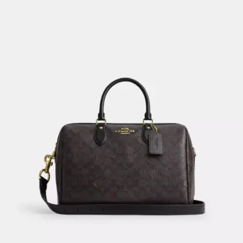 In Transit - Coach Rowan Large Satchel Bag In Signature Canvas(Walnut)