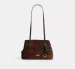 In Transit- Coach Elise Shoulder Bag In Signature Chenille (Truffle)
