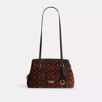 In Transit- Coach Elise Shoulder Bag In Signature Chenille (Truffle)