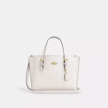 In Transit - Coach Mollie Tote Bag 25 In Signature Canvas (Chalk)