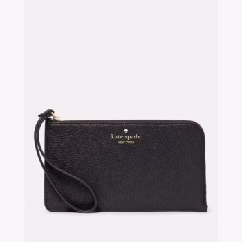 Kate Spade Lucy Large Leather Wristlet (Black)