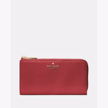 Kate Spade Large Slim L-zip Wallet (Red Jam)