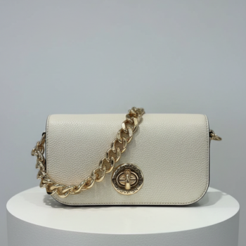 Marc Jacobs Signet Turnlock Chain Leather Shoulder Bag (Marshmallow)