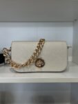 Marc Jacobs Signet Turnlock Chain Leather Shoulder Bag (Marshmallow)