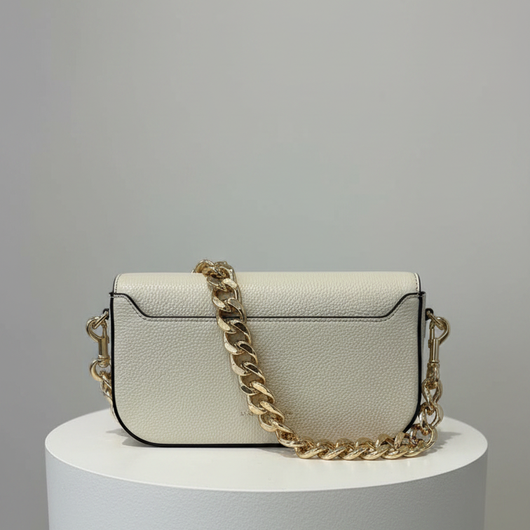 Marc Jacobs Signet Turnlock Chain Leather Shoulder Bag (Marshmallow)1
