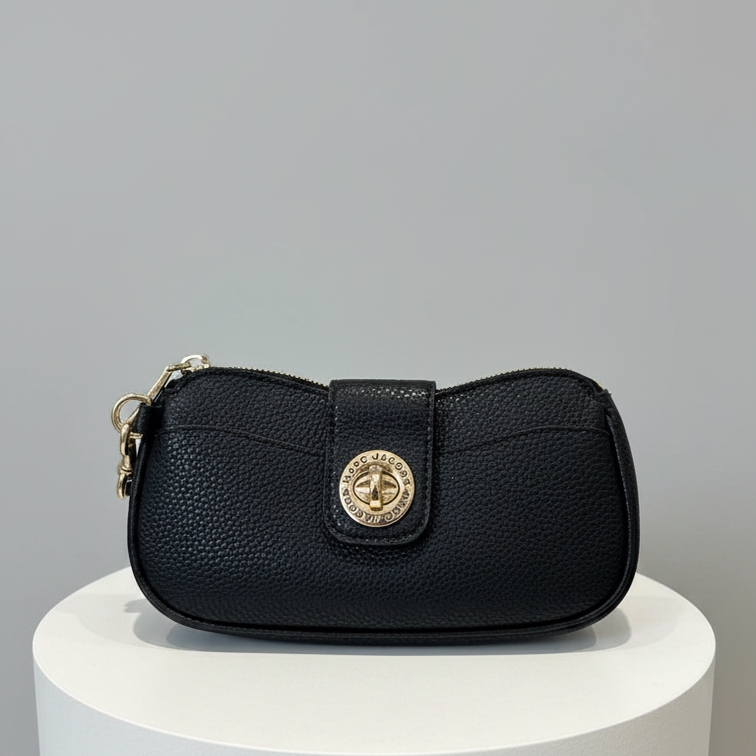 Marc Jacobs Signet Turnlock Wristlet (Black)