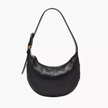 Fossil Harwell Leather Crescent Bag (Black)