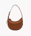 Fossil Harwell Leather Crescent Bag (Brown)